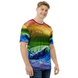 Clothing - Rainbow Pride Flag Seascape Unisex All Over Print t-shirt jersey by PaintWithJosh
