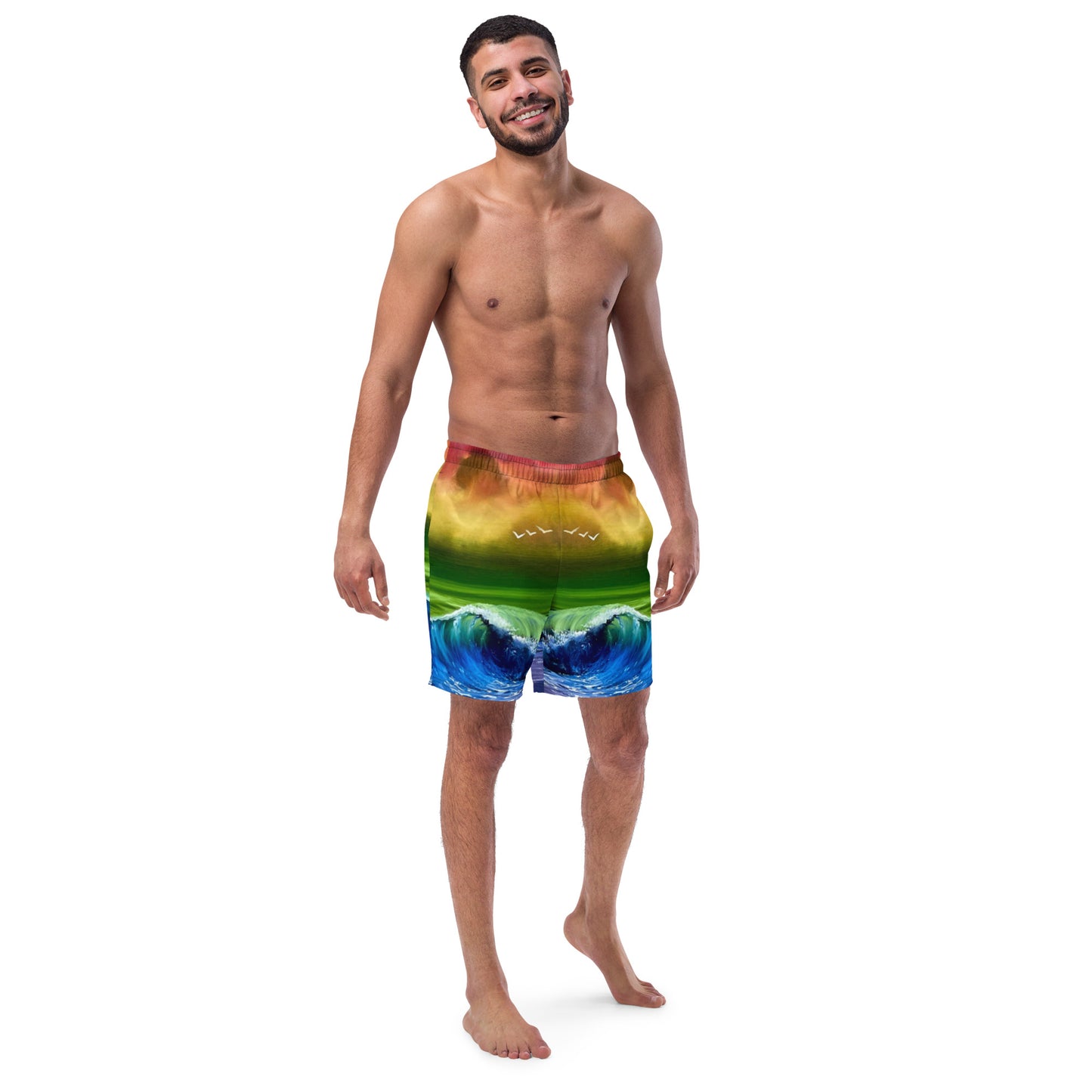 Pride Flag Men&#39;s Swim Trunks by PaintWithJosh