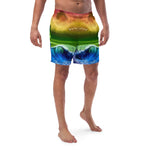 Pride Flag Seascape Men's Swim Trunks by PaintWithJosh