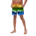 Pride Flag Seascape Men's Swim Trunks by PaintWithJosh