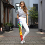Leggings - Paint With Josh Yoga Leggings - White with Splatter Logo