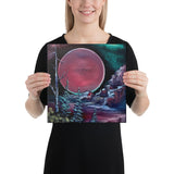 Canvas Print - Crimson Waterfall Expressionism Landscape by PaintWithJosh