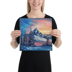 Canvas Print - Sunrise Mountain 3 Expressionism Landscape by PaintWithJosh