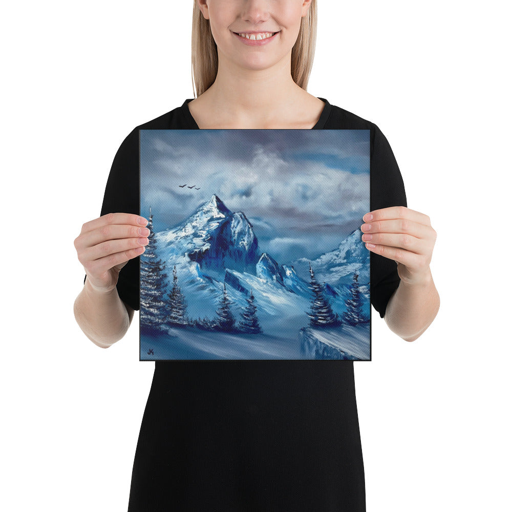 Canvas Print - Cold Blue Winter - Expressionism Landscape by PaintWithJosh
