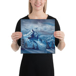 Canvas Print - Cold Blue Winter - Expressionism Landscape by PaintWithJosh
