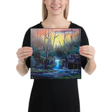 Canvas Print - Desolate Oasis - Sunrise Forest Expressionism Landscape by PaintWithJosh