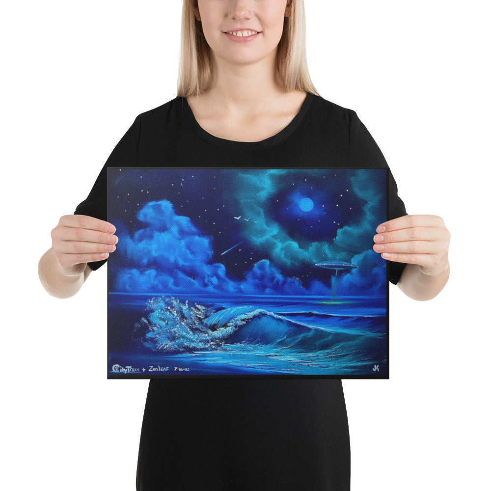 Canvas Print - UFO Seascape Beach Waves by PaintWithJosh