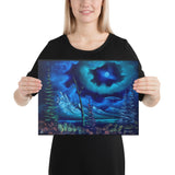 Canvas Print - Exploration Lake UFO - Expressionism Landscape by PaintWithJosh