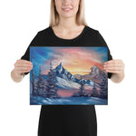 Canvas Print - Sunrise Mountain 3 Expressionism Landscape by PaintWithJosh