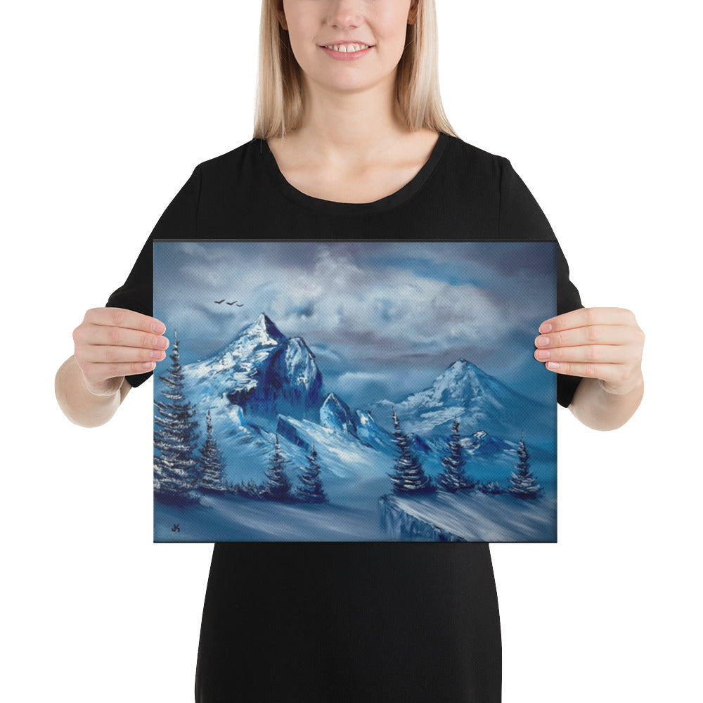 Canvas Print - Cold Blue Winter - Expressionism Landscape by PaintWithJosh