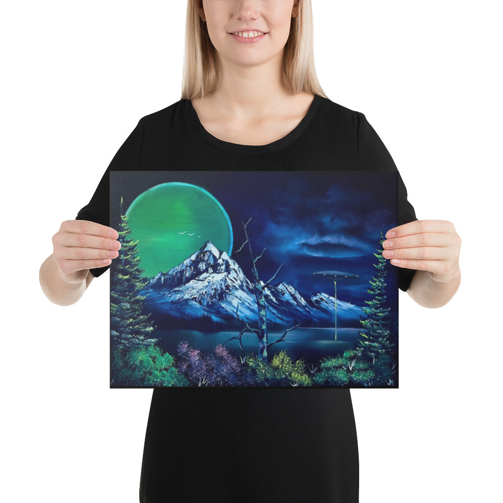 Canvas Print - UFO Exploration Peak - Expressionism Landscape by PaintWithJosh