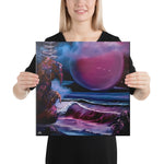 Canvas Print - Blood Moon Beach by Paint With Josh