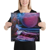 Canvas Print - Blood Moon Beach by Paint With Josh