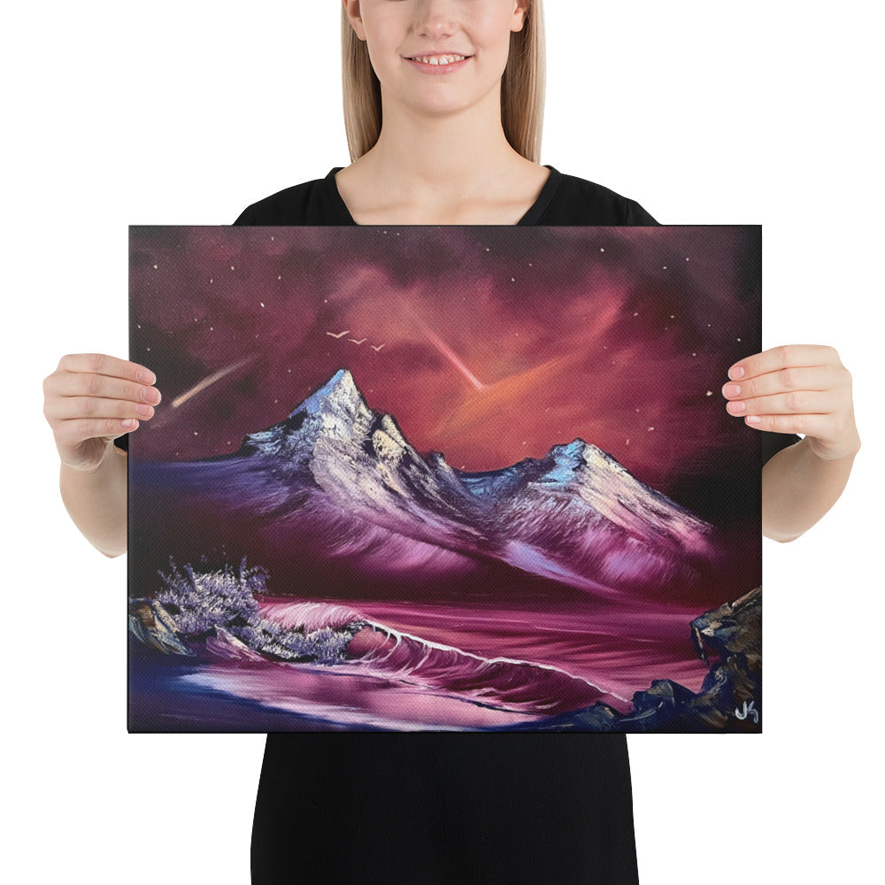 Canvas Print - Crimson Shores Seascape by PaintWithJosh