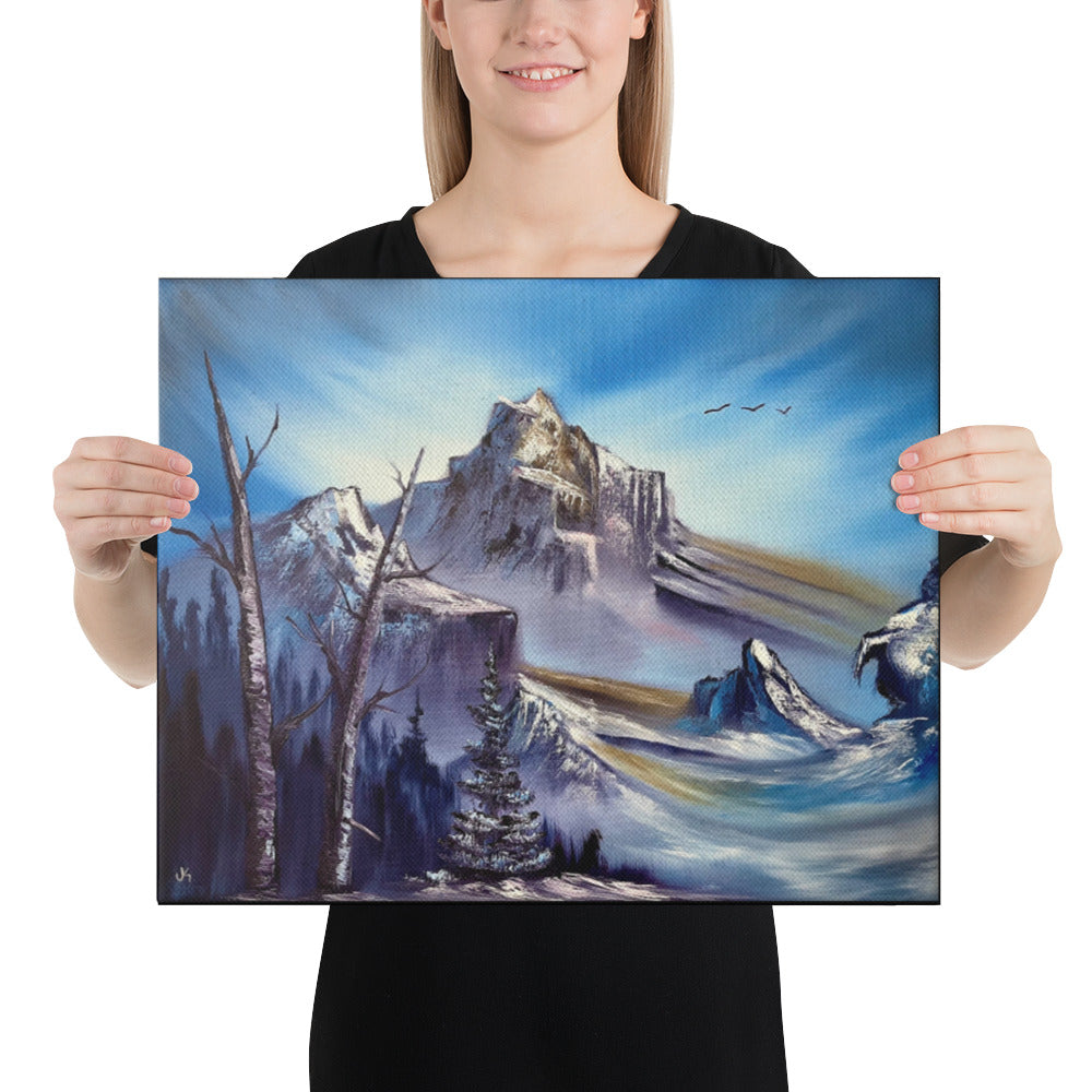 Canvas Print - Mountain Fortress Landscape by Paint With Josh