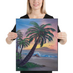 Canvas Print - Sunset Palms Seascape by Paint With Josh
