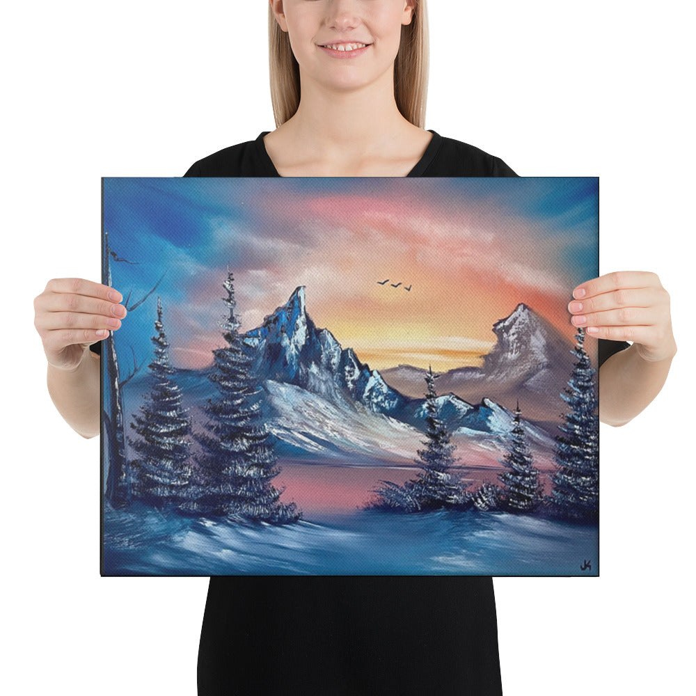 Canvas Print - Sunrise Mountain 3 Expressionism Landscape by PaintWithJosh