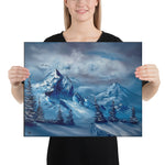 Canvas Print - Cold Blue Winter - Expressionism Landscape by PaintWithJosh