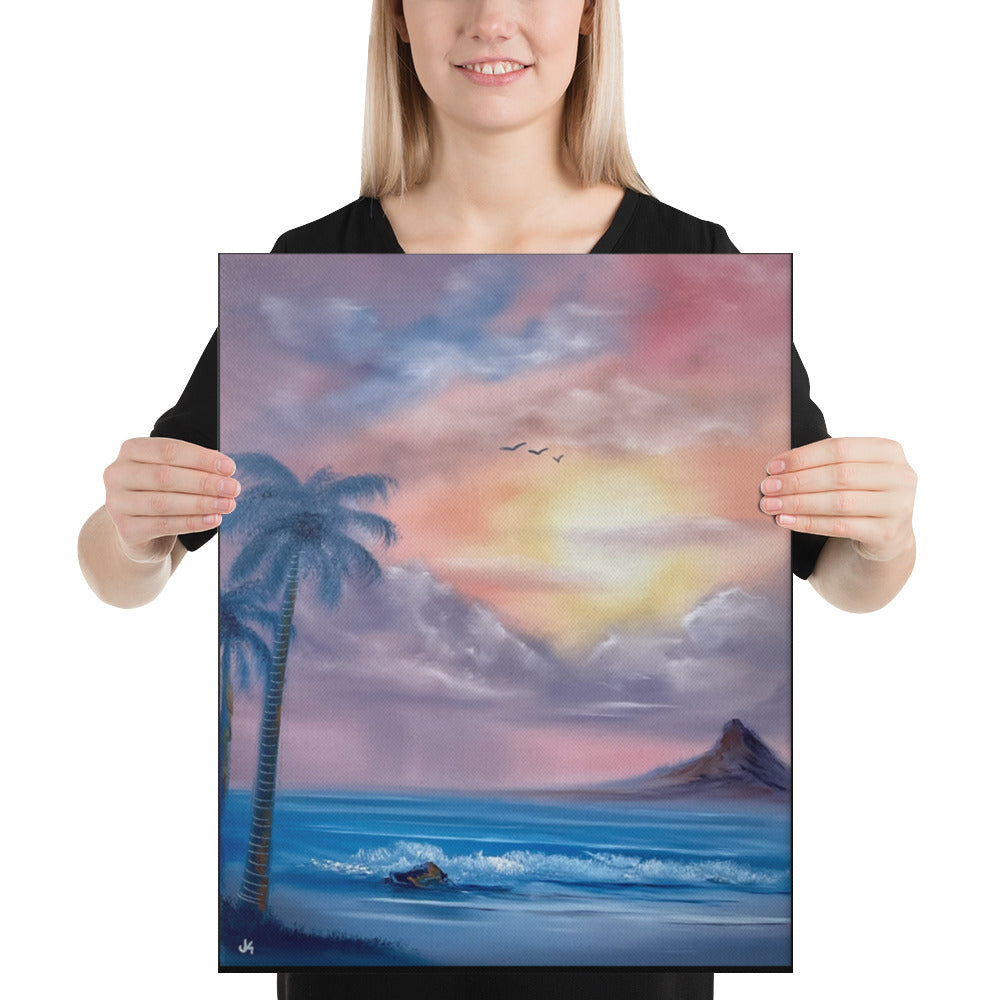 Canvas Print - Sunset Beach - Seascape by PaintWithJosh