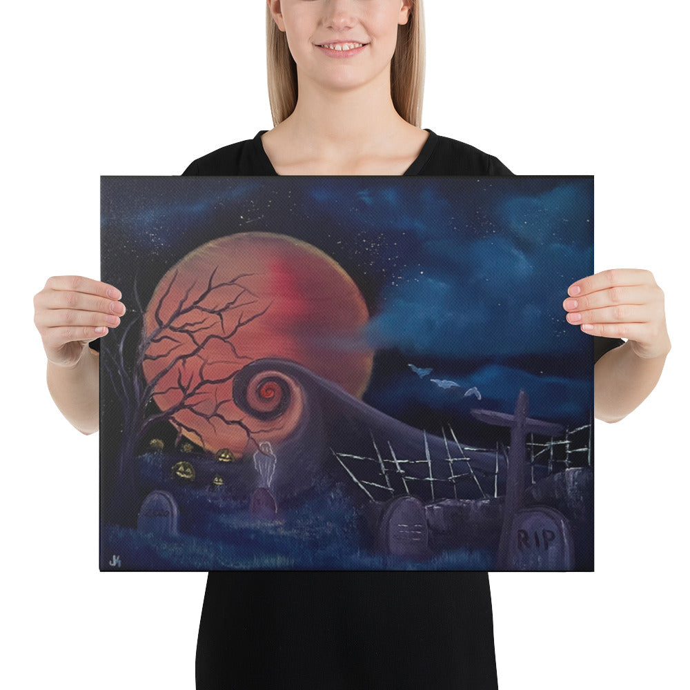 Canvas Print - Nightmare Before Graveyard - by PaintWithJosh