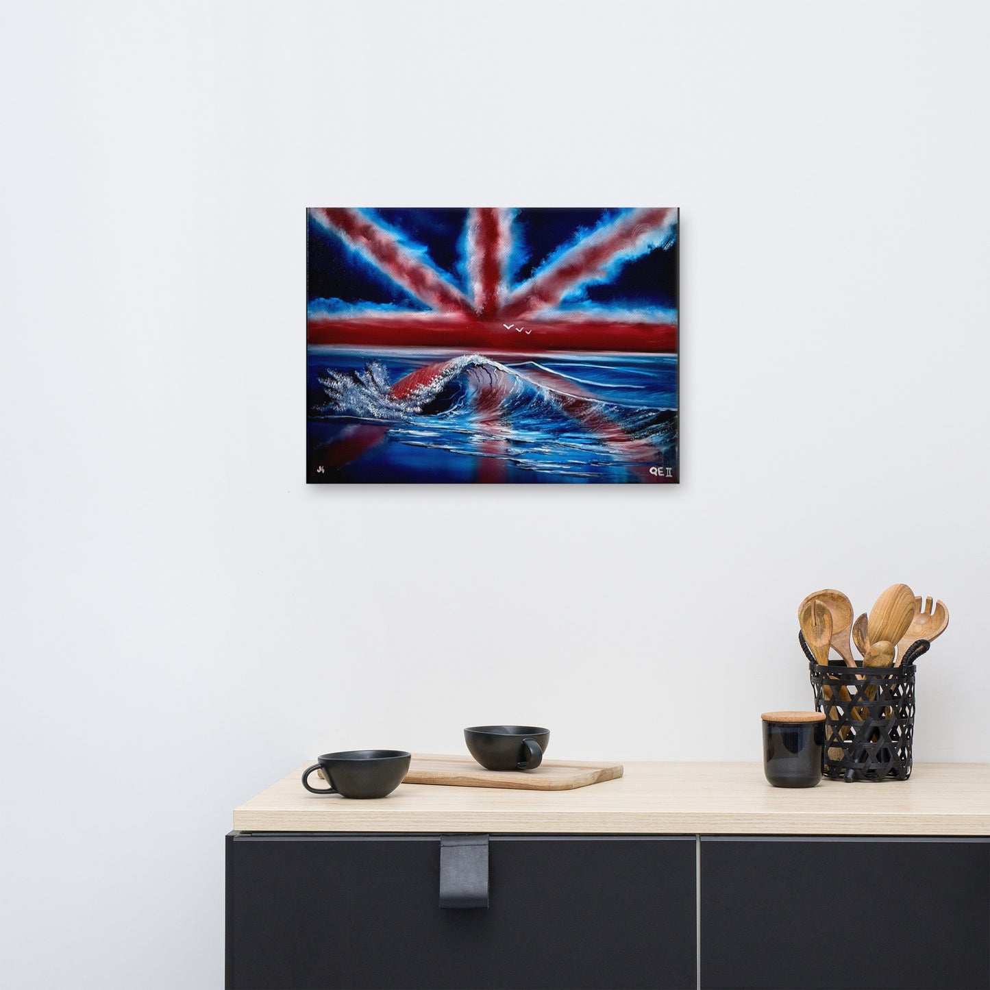 Canvas Print - Union Jack British Flag Seascape by PaintWithJosh