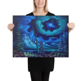 Canvas Print - Exploration Lake UFO - Expressionism Landscape by PaintWithJosh