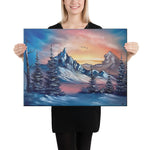 Canvas Print - Sunrise Mountain 3 Expressionism Landscape by PaintWithJosh