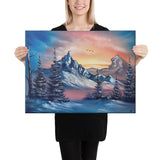 Canvas Print - Sunrise Mountain 3 Expressionism Landscape by PaintWithJosh