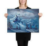 Canvas Print - Cold Blue Winter - Expressionism Landscape by PaintWithJosh