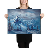 Canvas Print - Cold Blue Winter - Expressionism Landscape by PaintWithJosh