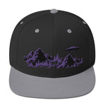 Hats - Black and Purple UFO Mountains Premium Snapback Hat