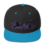 Hats - Black and Purple UFO Mountains Premium Snapback Hat