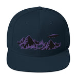 Hats - Black and Purple UFO Mountains Premium Snapback Hat