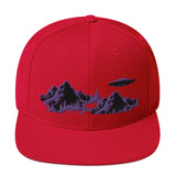 Hats - Black and Purple UFO Mountains Premium Snapback Hat