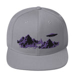 Hats - Black and Purple UFO Mountains Premium Snapback Hat