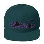 Hats - Black and Purple UFO Mountains Premium Snapback Hat