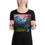 Poster Print - Majestic Sunset Waterfall - Landscape by PaintWithJosh