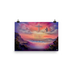 Poster Print - Jesus With Cloud Cross Seascape by Paint With Josh