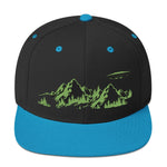 Hats - Black and Green UFO Mountains Premium Snapback Hat