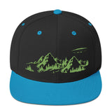 Hats - Black and Green UFO Mountains Premium Snapback Hat