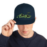 Hats - Black and Green UFO Mountains Premium Snapback Hat
