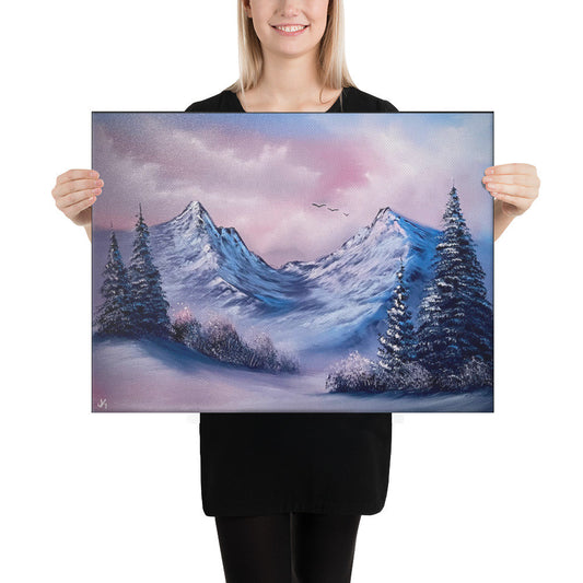 Canvas Print - Winter&#39;s Tranquility - Premium Quality Expressionist Winter Landscape by PaintWithJosh
