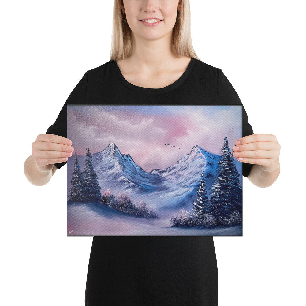 Canvas Print - Winter&#39;s Tranquility - Premium Quality Expressionist Winter Landscape by PaintWithJosh