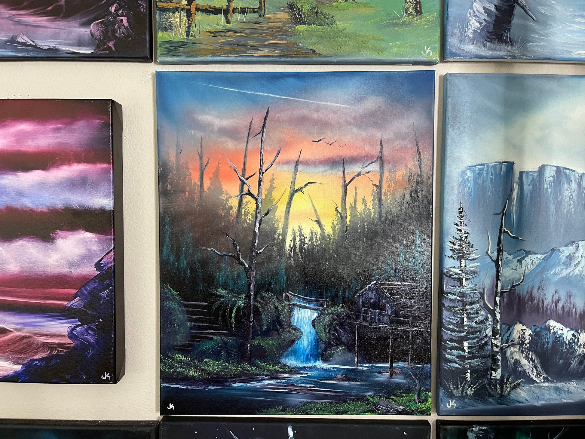 2 Custom Landscape Oil Paintings Painted Live on Tiktok and YouTube - date To Be Determined