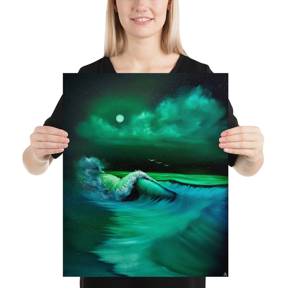 Poster Print - Blue/ Green Seascape - Painting 800 by PaintWithJosh