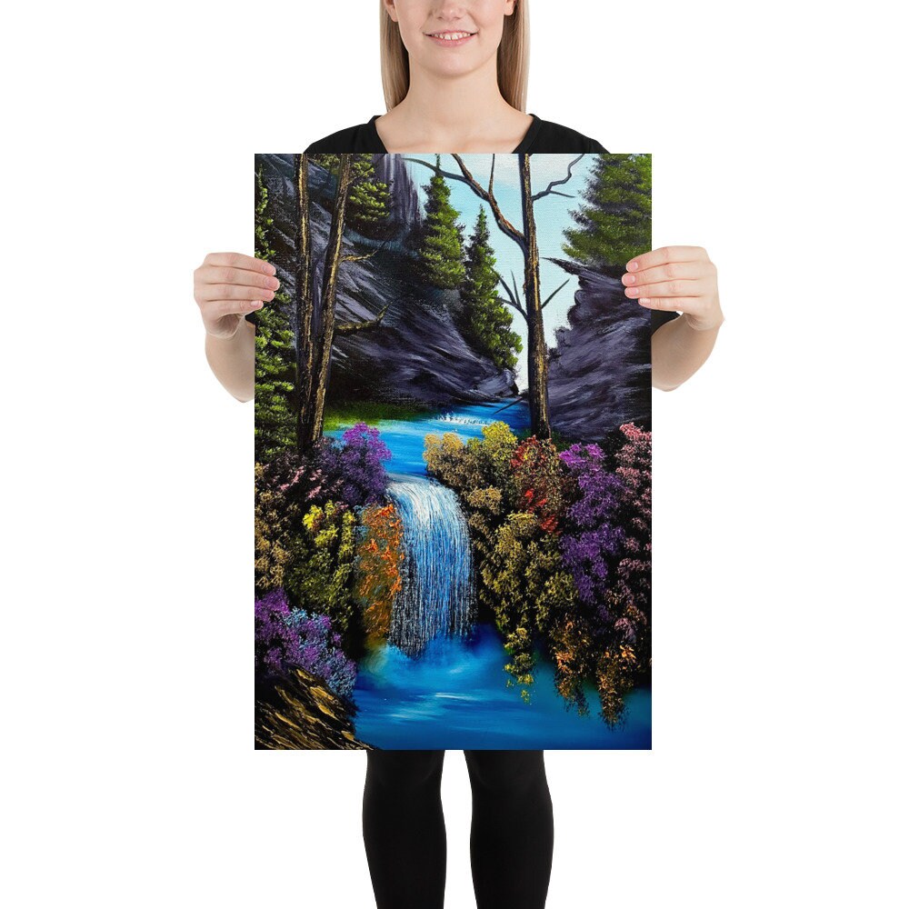 Poster Print - Summer Stream Waterfall by PaintWithJosh