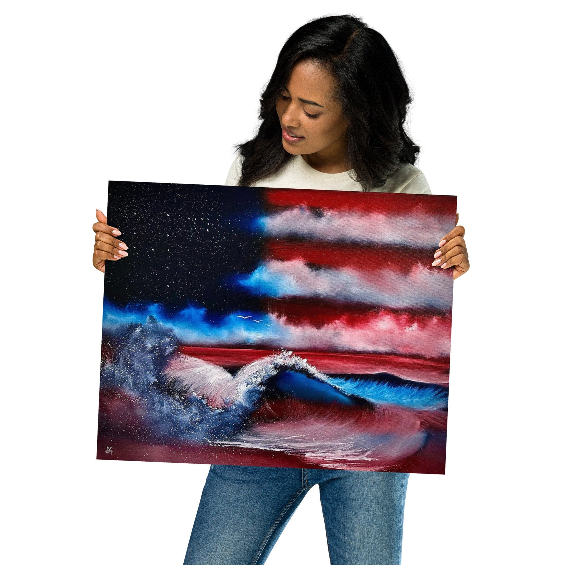 Poster Print - American Flag Seascape Version 2 by PaintWithJosh