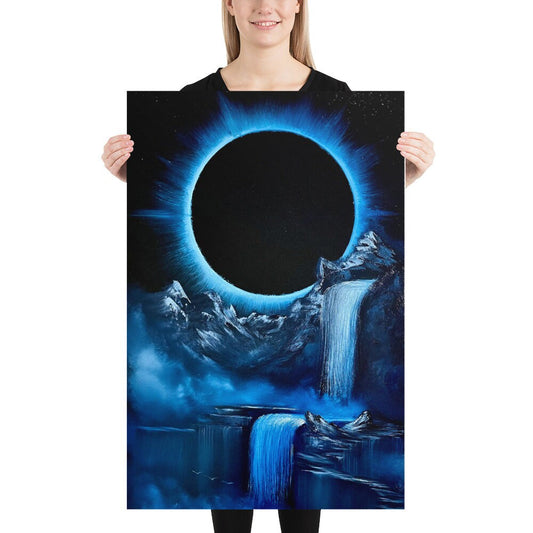 Poster Print - Blue Eclipse Waterfall by PaintWithJosh
