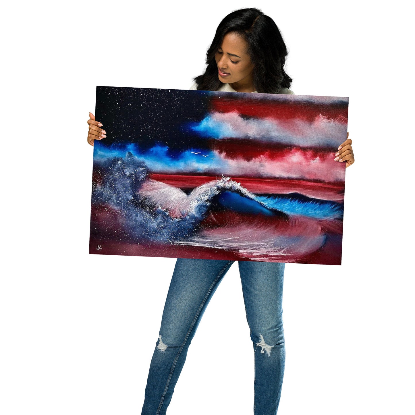 Poster Print - American Flag Seascape Version 2 by PaintWithJosh