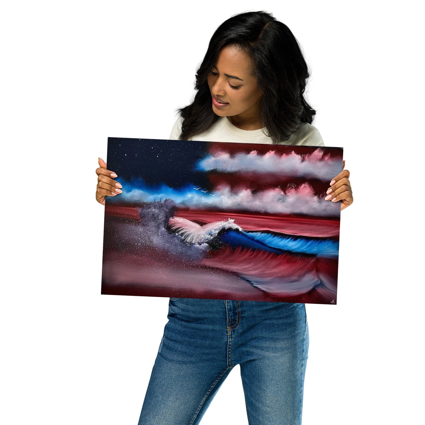 Poster Print - American Flag Seascape Version 3 by PaintWithJosh